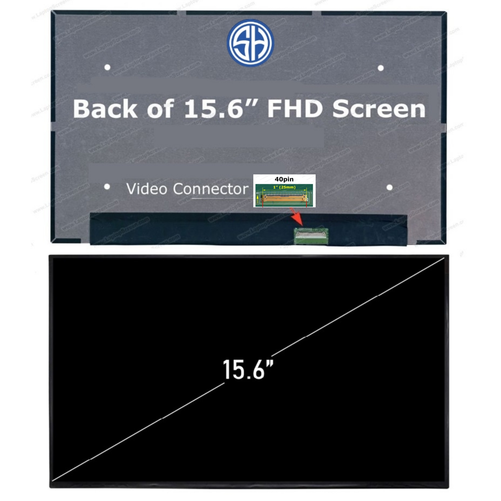 15.6 slim 40pin 1920 - 1080 Matte THIN SCREEN 15.6 slim 40pin 1920 x 1080 Matte THIN SCREEN B156HAK02.2 Laptop Screen - Image 1